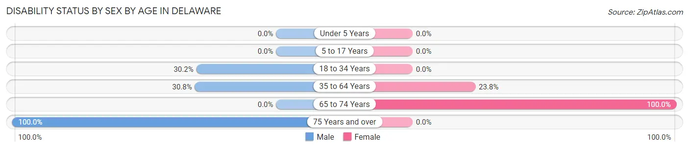 Disability Status by Sex by Age in Delaware