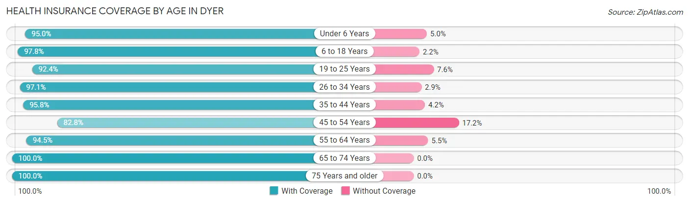 Health Insurance Coverage by Age in Dyer