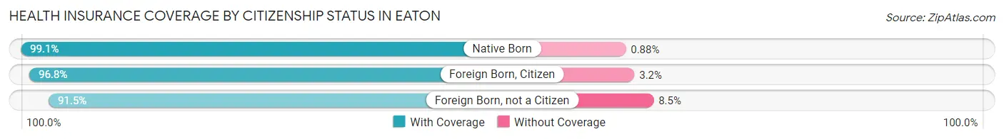 Health Insurance Coverage by Citizenship Status in Eaton