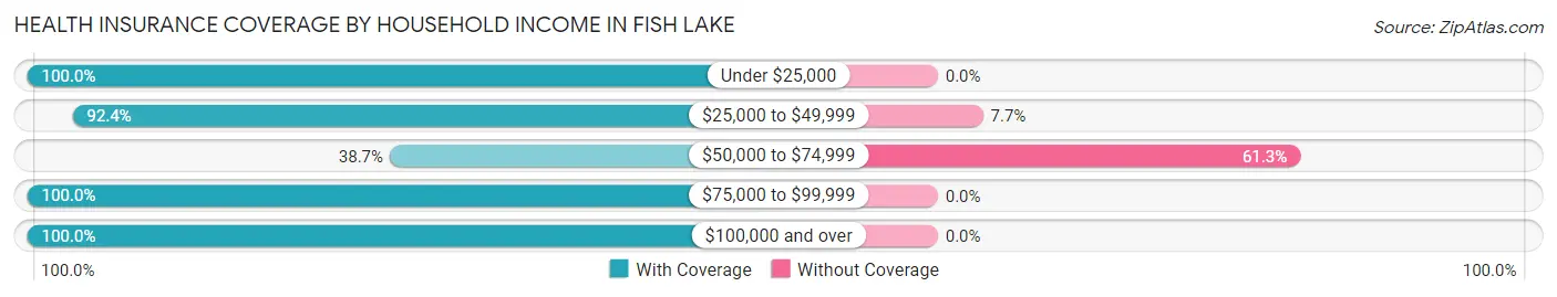 Health Insurance Coverage by Household Income in Fish Lake
