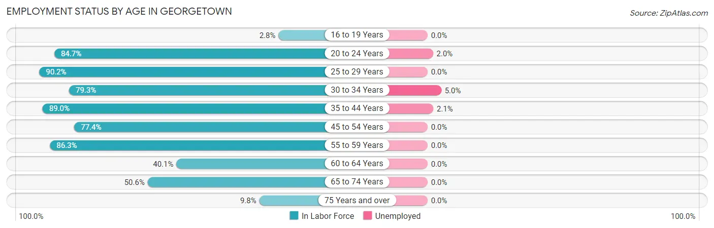 Employment Status by Age in Georgetown