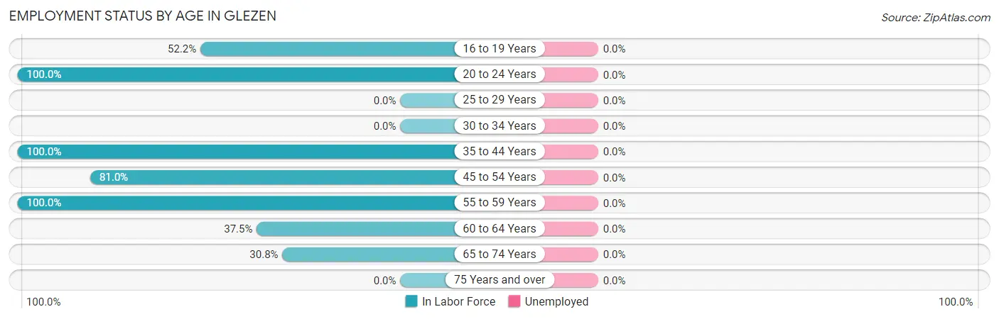 Employment Status by Age in Glezen