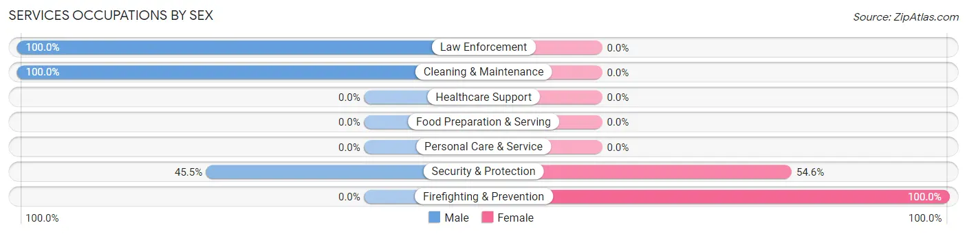 Services Occupations by Sex in Glezen