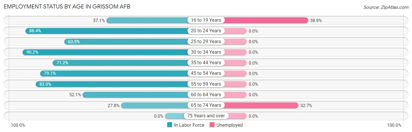 Employment Status by Age in Grissom AFB
