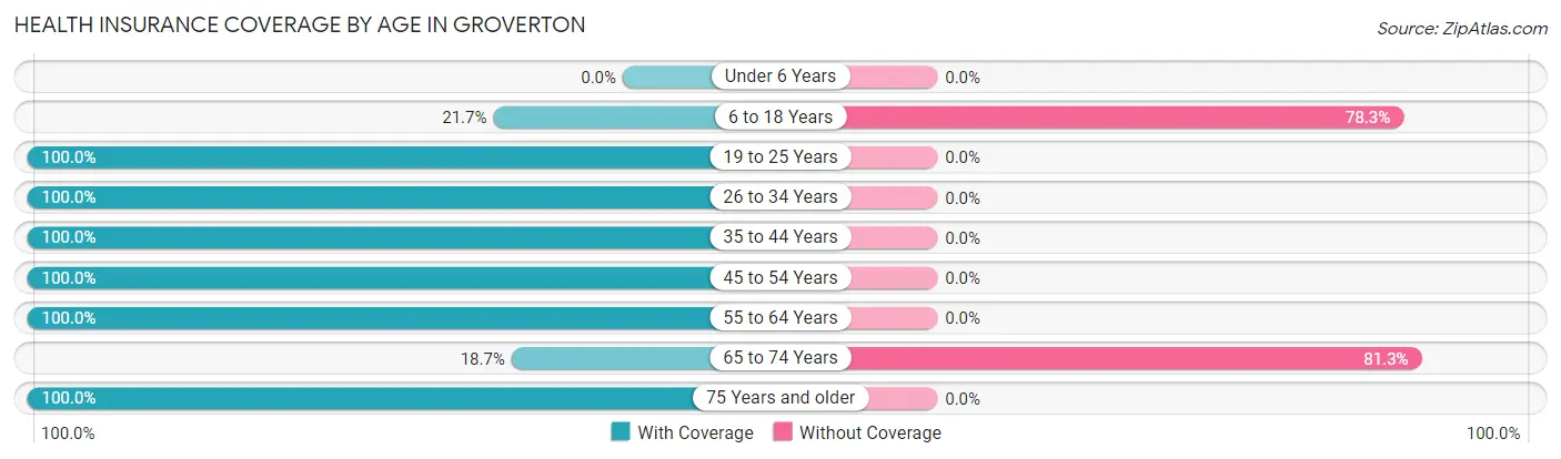 Health Insurance Coverage by Age in Groverton