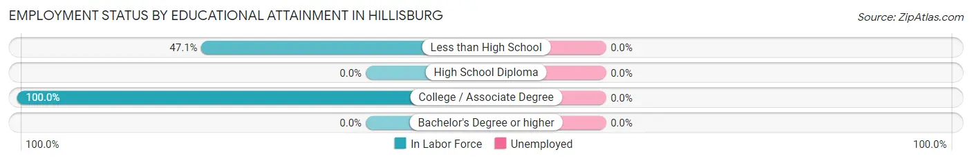 Employment Status by Educational Attainment in Hillisburg