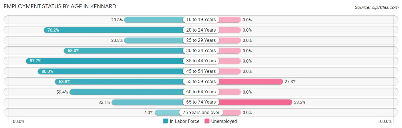 Employment Status by Age in Kennard