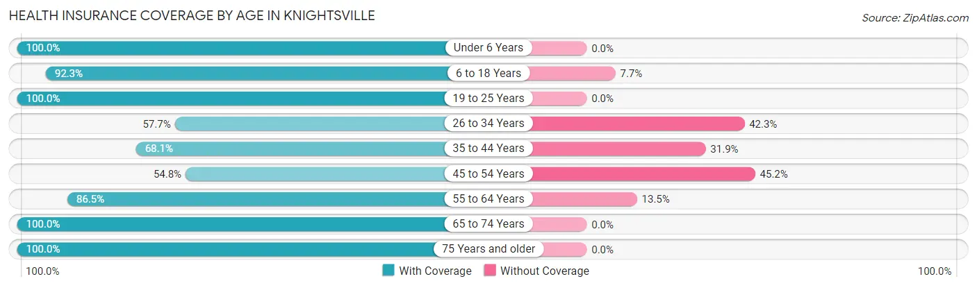 Health Insurance Coverage by Age in Knightsville