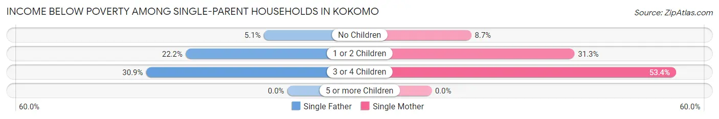 Income Below Poverty Among Single-Parent Households in Kokomo