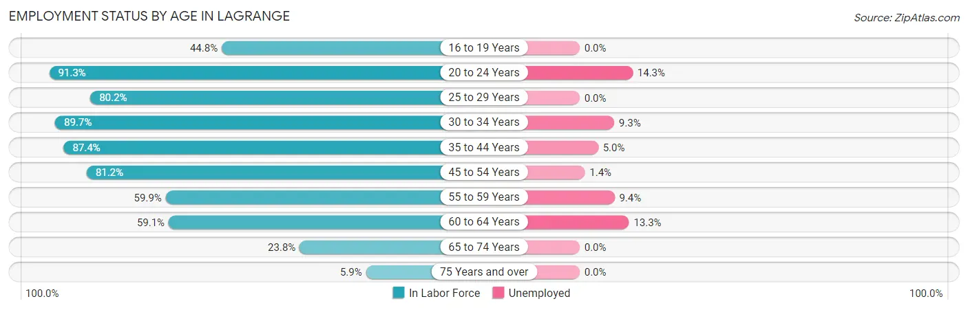 Employment Status by Age in Lagrange