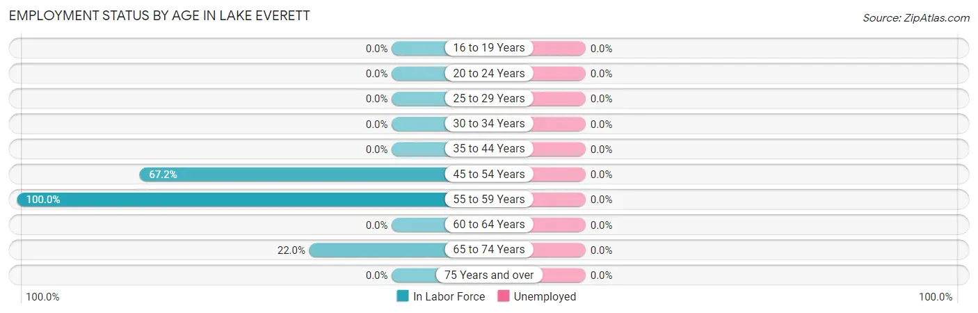 Employment Status by Age in Lake Everett