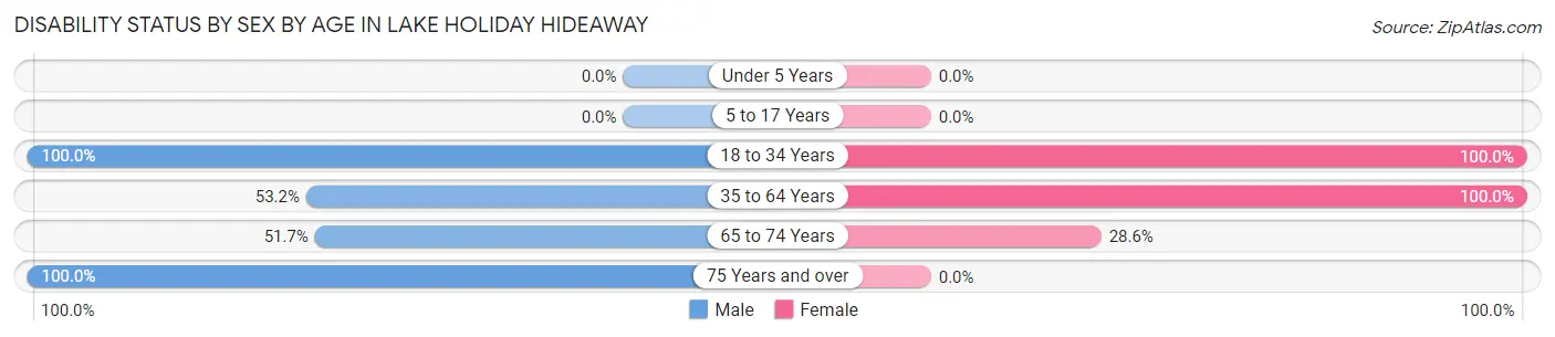 Disability Status by Sex by Age in Lake Holiday Hideaway