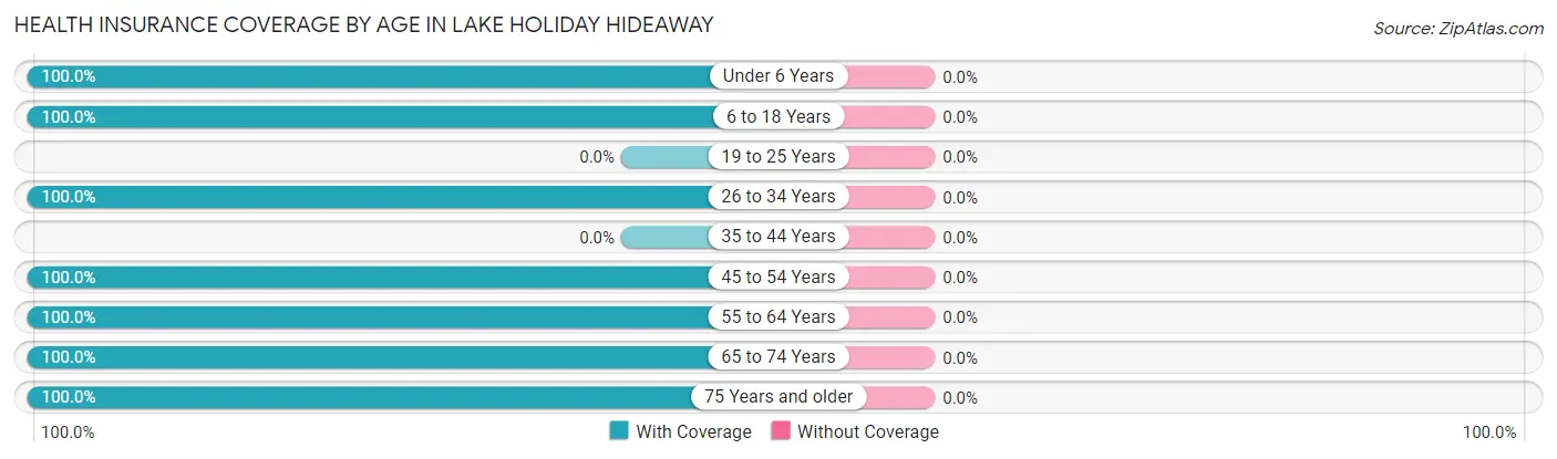 Health Insurance Coverage by Age in Lake Holiday Hideaway