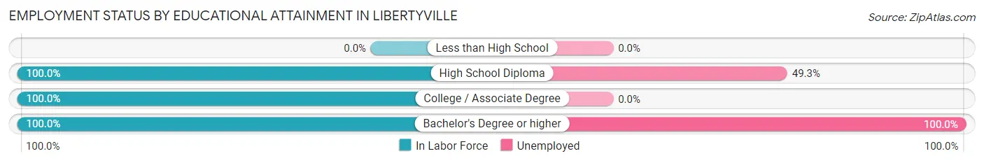 Employment Status by Educational Attainment in Libertyville