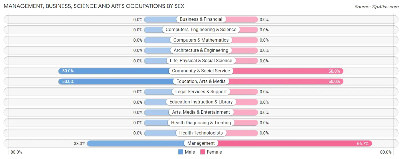 Management, Business, Science and Arts Occupations by Sex in Mellott
