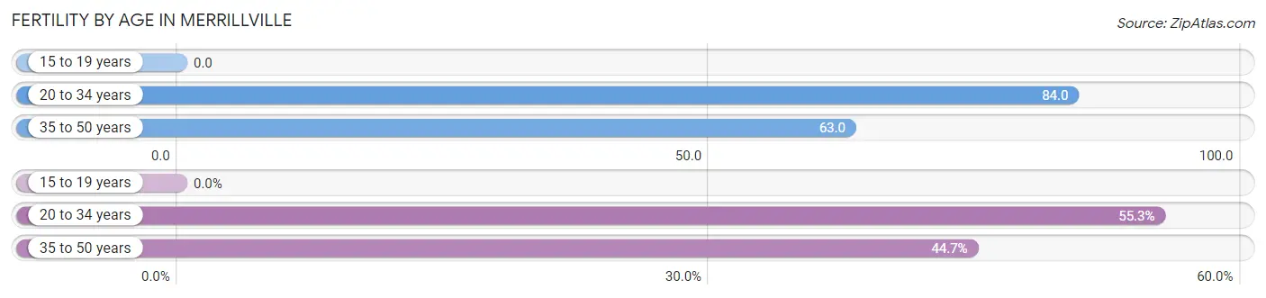 Female Fertility by Age in Merrillville