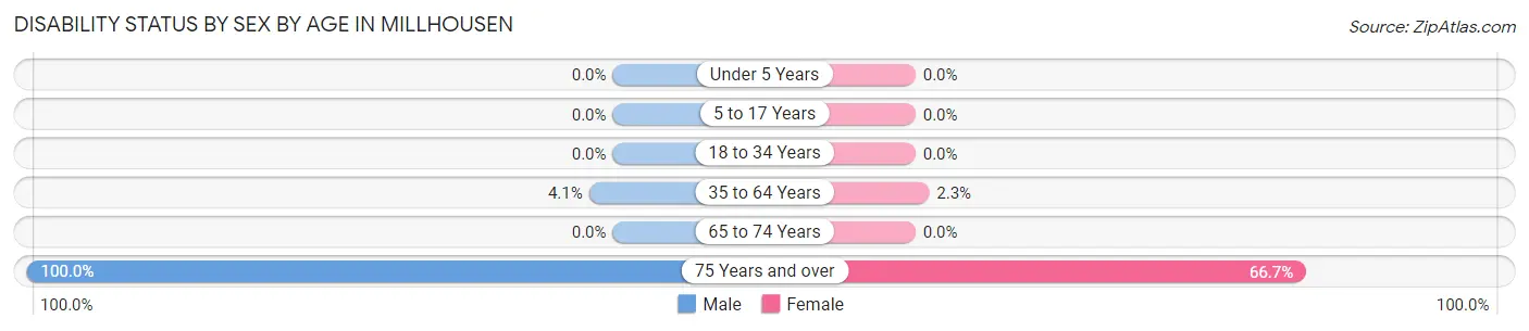 Disability Status by Sex by Age in Millhousen