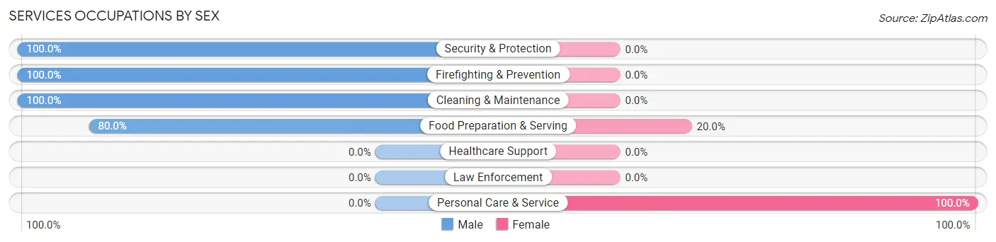 Services Occupations by Sex in Mount Etna