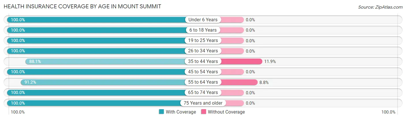 Health Insurance Coverage by Age in Mount Summit