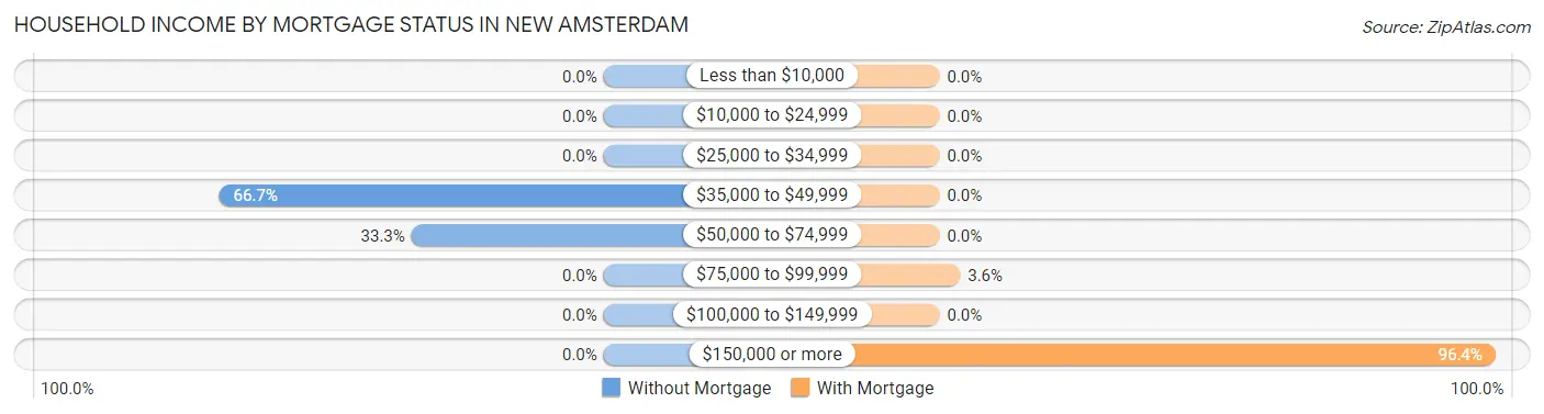 Household Income by Mortgage Status in New Amsterdam