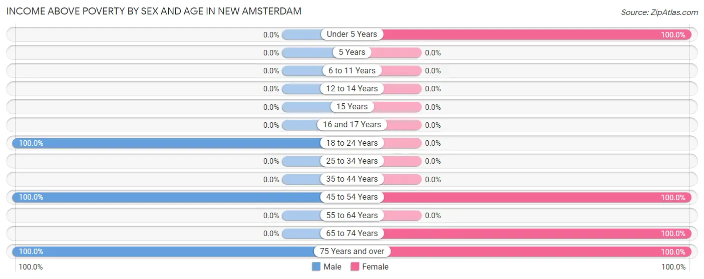 Income Above Poverty by Sex and Age in New Amsterdam