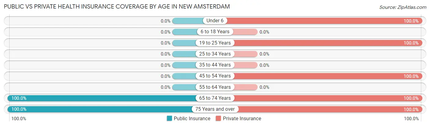 Public vs Private Health Insurance Coverage by Age in New Amsterdam