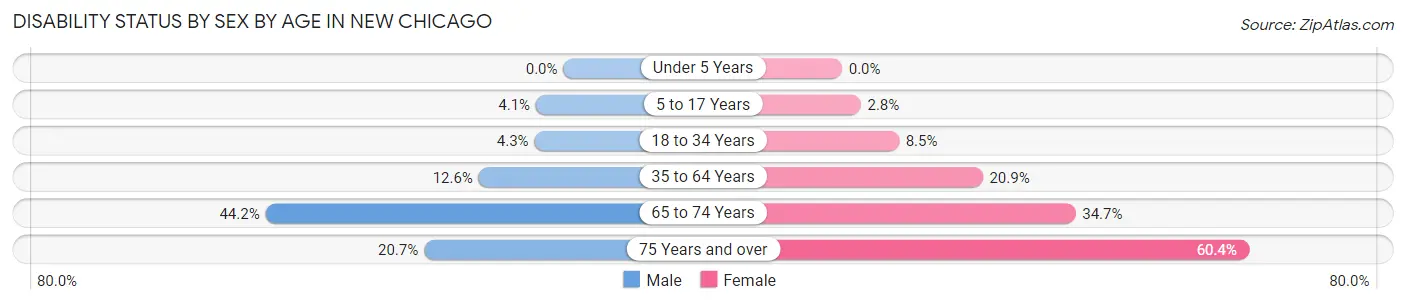 Disability Status by Sex by Age in New Chicago