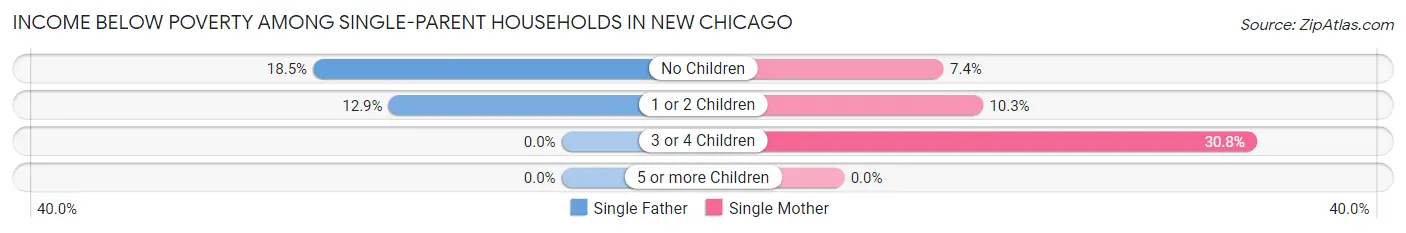 Income Below Poverty Among Single-Parent Households in New Chicago