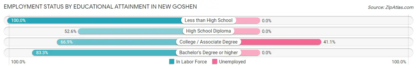 Employment Status by Educational Attainment in New Goshen