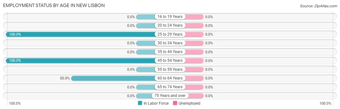 Employment Status by Age in New Lisbon