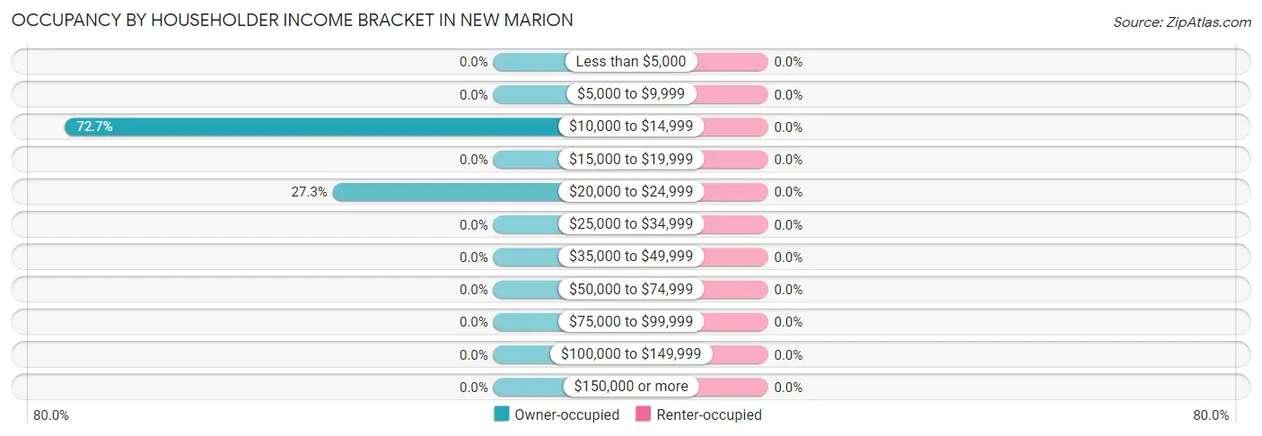 Occupancy by Householder Income Bracket in New Marion