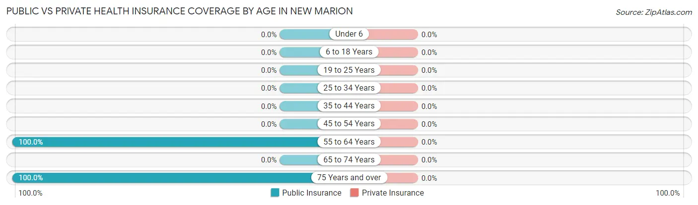 Public vs Private Health Insurance Coverage by Age in New Marion