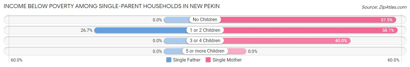 Income Below Poverty Among Single-Parent Households in New Pekin