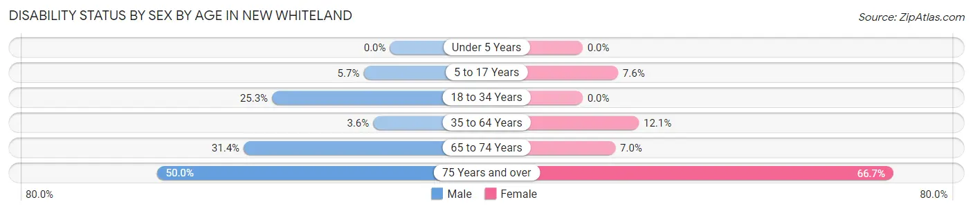 Disability Status by Sex by Age in New Whiteland