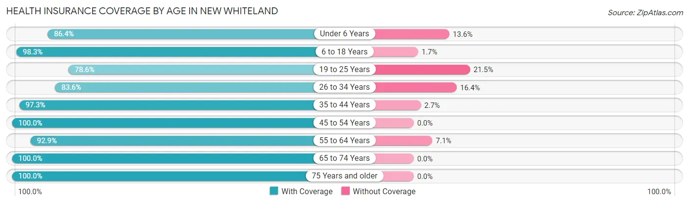 Health Insurance Coverage by Age in New Whiteland