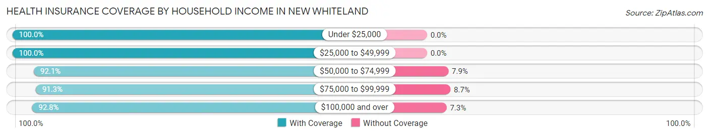 Health Insurance Coverage by Household Income in New Whiteland