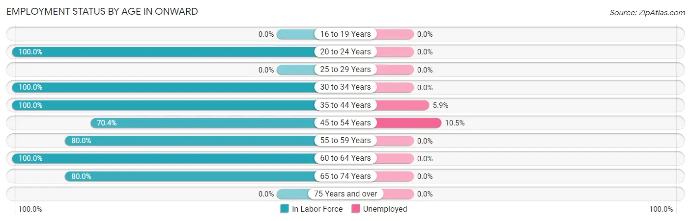Employment Status by Age in Onward