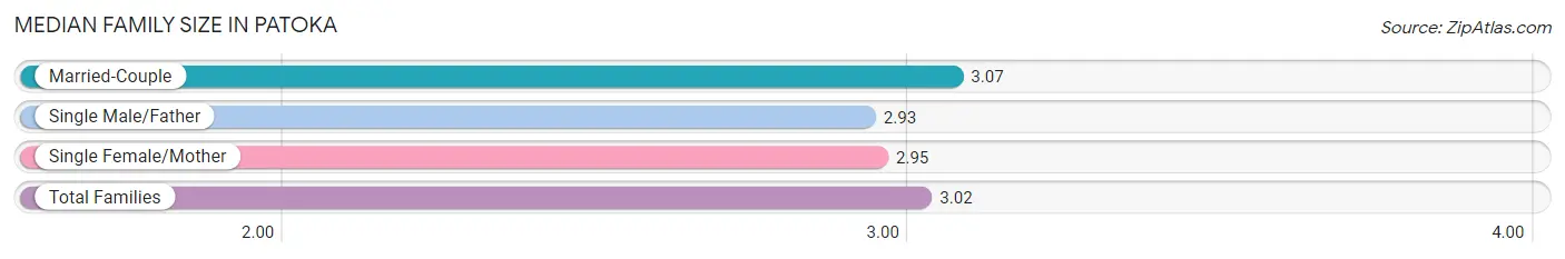 Median Family Size in Patoka