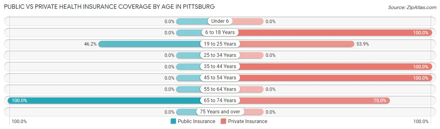 Public vs Private Health Insurance Coverage by Age in Pittsburg