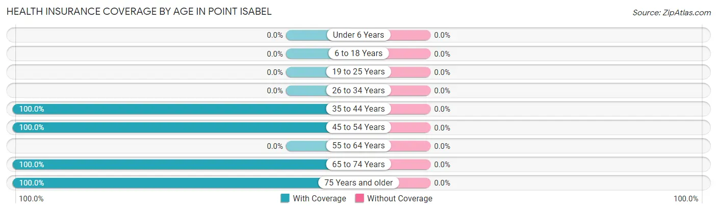 Health Insurance Coverage by Age in Point Isabel