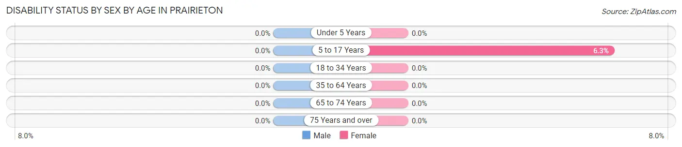 Disability Status by Sex by Age in Prairieton