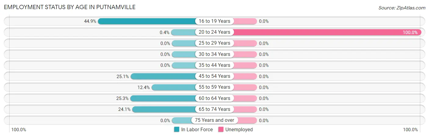 Employment Status by Age in Putnamville