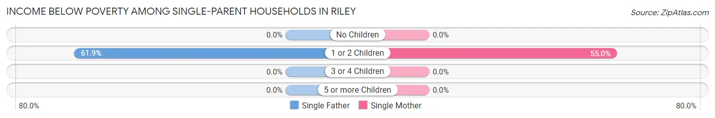 Income Below Poverty Among Single-Parent Households in Riley