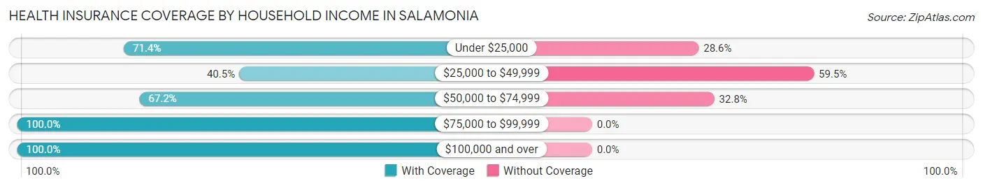 Health Insurance Coverage by Household Income in Salamonia