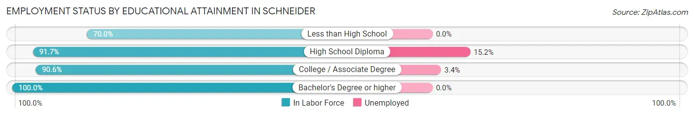 Employment Status by Educational Attainment in Schneider