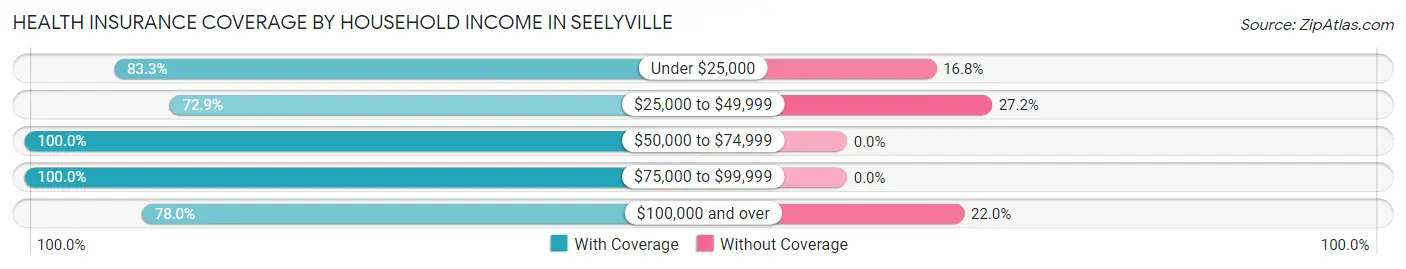 Health Insurance Coverage by Household Income in Seelyville