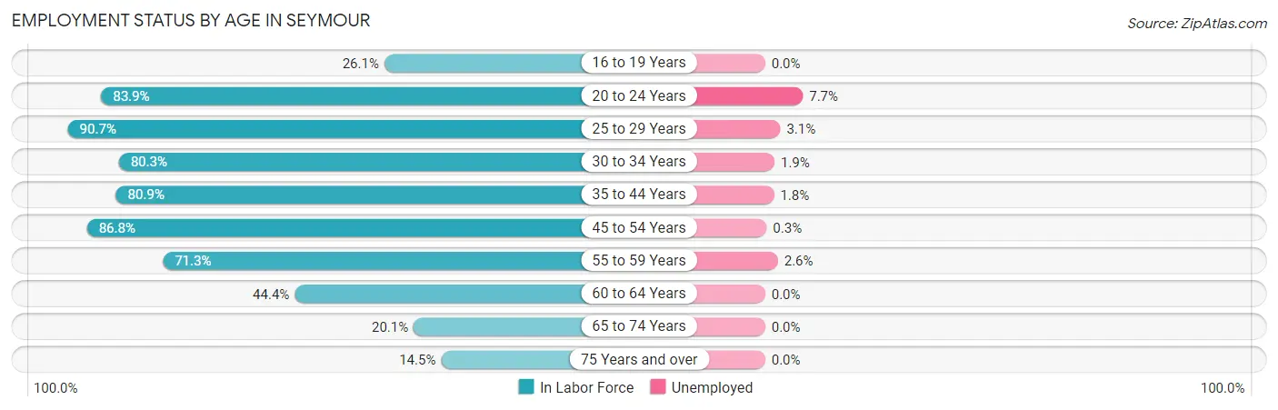 Employment Status by Age in Seymour