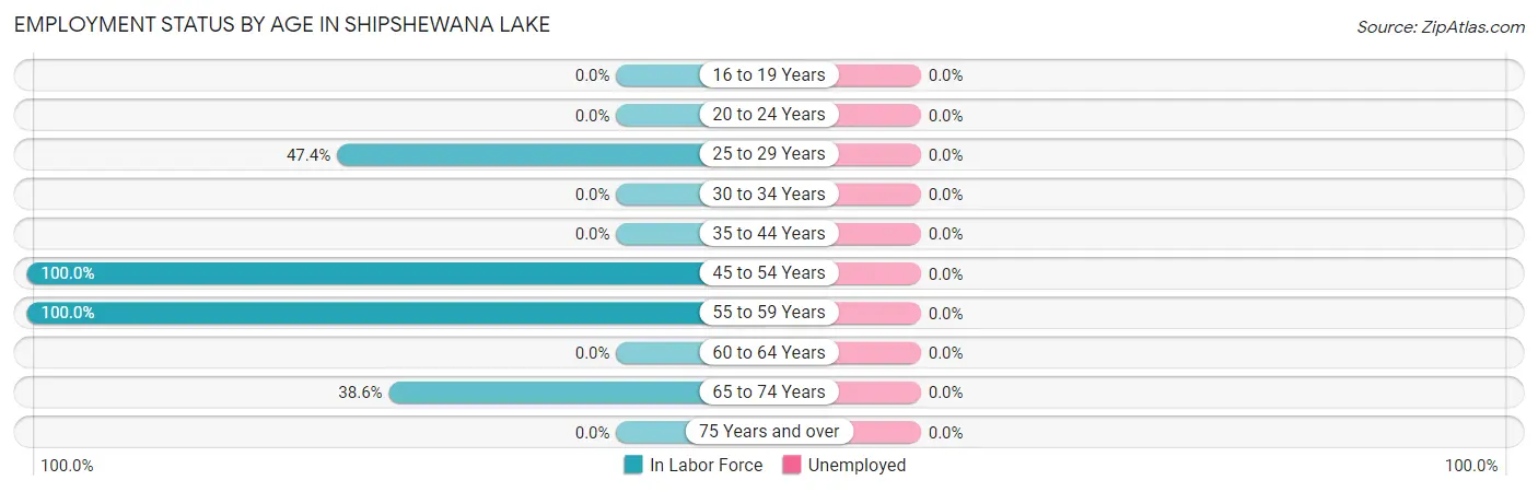 Employment Status by Age in Shipshewana Lake