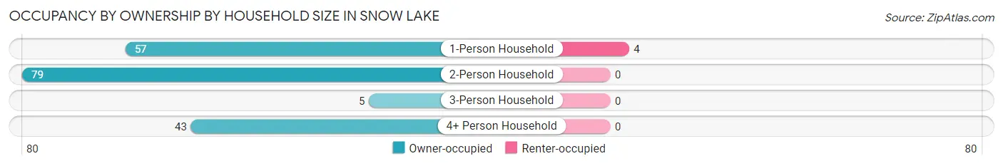 Occupancy by Ownership by Household Size in Snow Lake