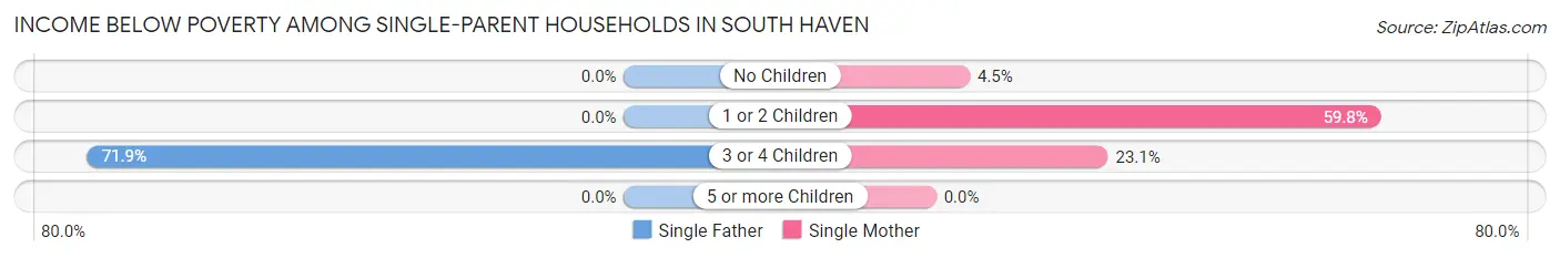 Income Below Poverty Among Single-Parent Households in South Haven